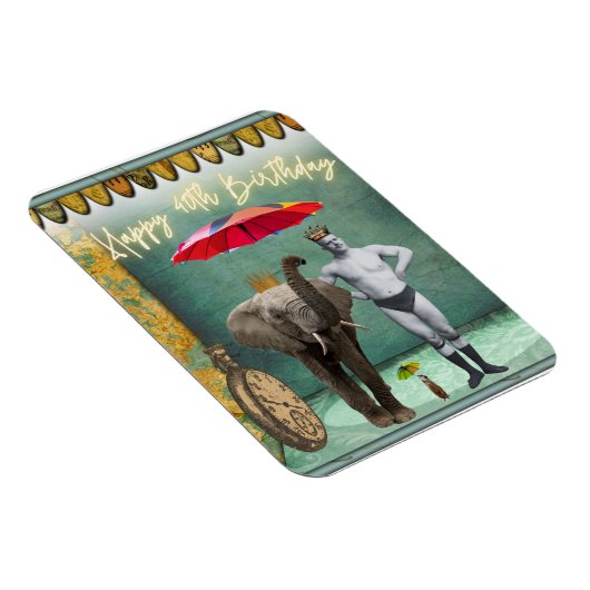 ファンキーヴィンテージストロングマン40歳の誕生日 マグネット (右側)