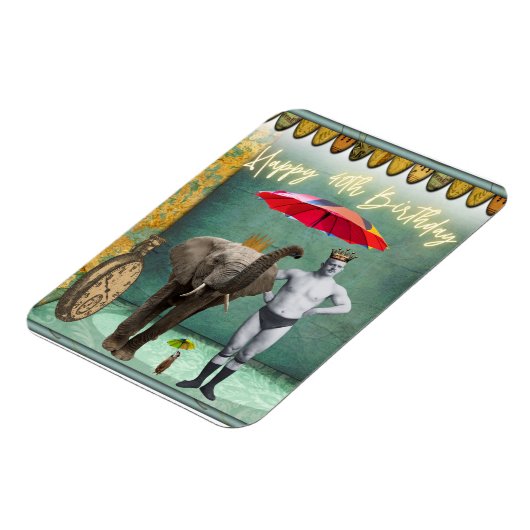 ファンキーヴィンテージストロングマン40歳の誕生日 マグネット (左側)