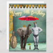 ファンキーヴィンテージストロングマン50番目の誕生日スクラップブック作り (正面/裏面)