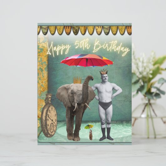 ファンキーヴィンテージストロングマン50番目の誕生日スクラップブック作り (スタンド正面)