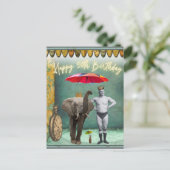 ファンキーヴィンテージストロングマン50誕生日 ポストカード (スタンド正面)