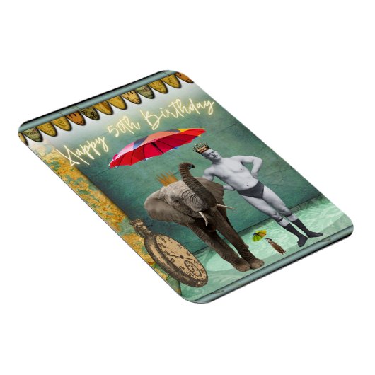 ファンキーヴィンテージストロングマン50誕生日 マグネット (右側)