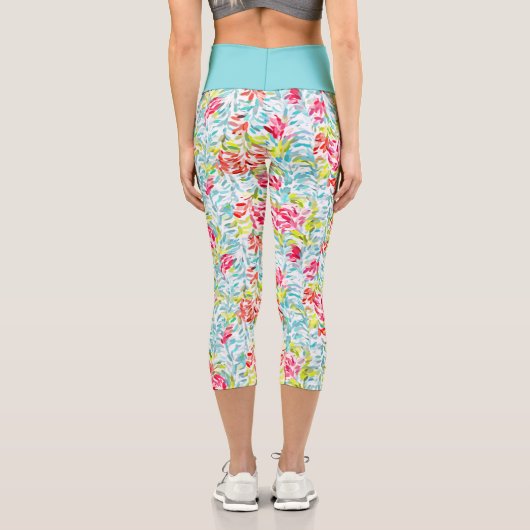 ファンキー夏の色絵を描（ばちゃばちゃ）跳ねる カプリレギンス (裏面)