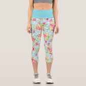 ファンキー夏の色絵を描(ばちゃばちゃ)跳ねる カプリレギンス (正面)