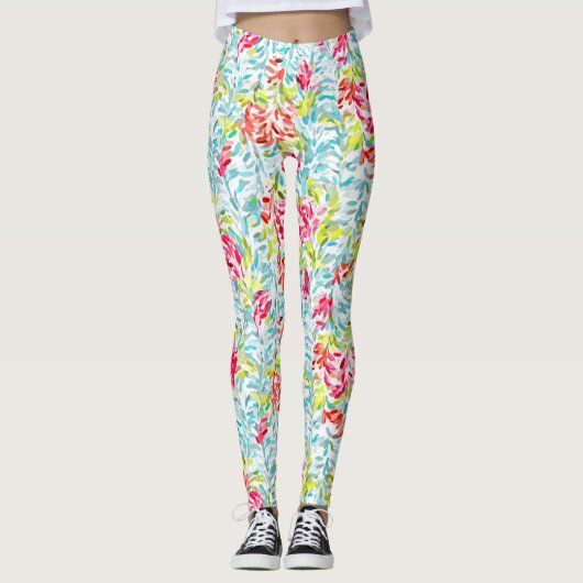 ファンキー夏の色絵を描（ばちゃばちゃ）跳ねる レギンス (正面)