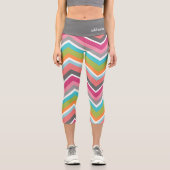 ファンキー山カラフル形のスクリプト名 カプリレギンス (正面)