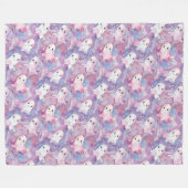 ファンキー幽霊ハカラフルロウィン フリースブランケット (正面(横))