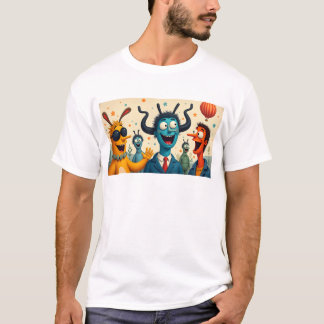 ファンキー怪獣: 大阪モンスターアート - 喜びと笑顔を広げよう Tシャツ