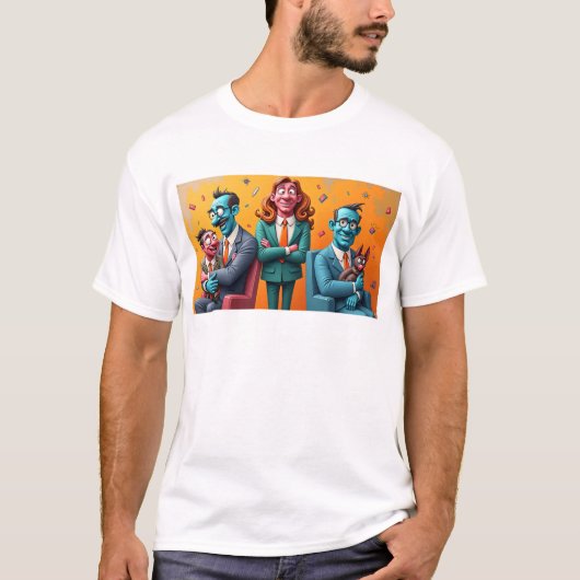 ファンキー怪獣:大阪モンスターアート - 喜びと笑顔を広げよう Tシャツ (正面)