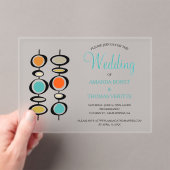 ファンキー抽象芸術は世紀半ば結婚だ アクリル招待状 (インサイチュ (ポータブル))