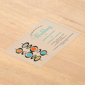 ファンキー抽象芸術は世紀半ば結婚だ アクリル招待状 (レイダウン)