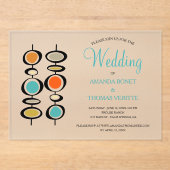 ファンキー抽象芸術は世紀半ば結婚だ アクリル招待状 (正面)