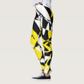 ファンキー抽象芸術アートジオメトリレギンス レギンス (左)