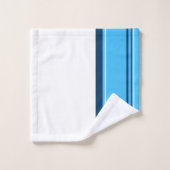 ファンキー抽象芸術アートライトダークブルーホワイト バスタオルセット (ウォッシュタオル)