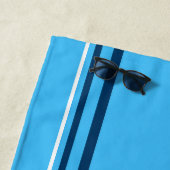 ファンキー抽象芸術アートライトダークブルーホワイト ビーチタオル (インサイチュ)