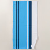 ファンキー抽象芸術アートライトダークブルーホワイト ビーチタオル (正面)