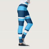 ファンキー抽象芸術アートライトダークブルーホワイト レギンス (右)