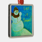 ファンキー抽象芸術アート雪だるま メタルオーナメント (右)