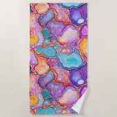 ファンキー抽象芸術カラフル陽極パターン ビーチタオル (正面)