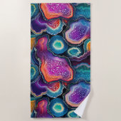 ファンキー抽象芸術カラフル陽極パターン ビーチタオル (正面)