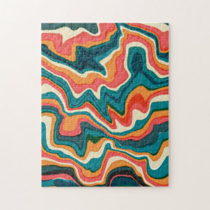 ファンキー抽象芸術カラフル Marble Swirl Ebru ジグソーパズル