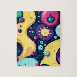 ファンキー抽象芸術シェイプパズルカラフルモダン- Art ジグソーパズル