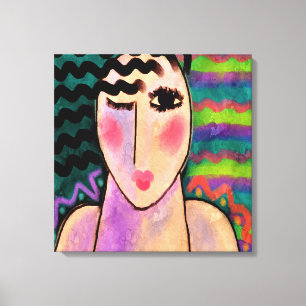 ファンキー抽象芸術デジ絵画タル・オブ・ザ・ウーマン キャンバスプリント