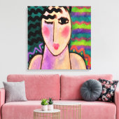 ファンキー抽象芸術デジ絵画タル・オブ・ザ・ウーマン キャンバスプリント (インサイチュ (リビング))