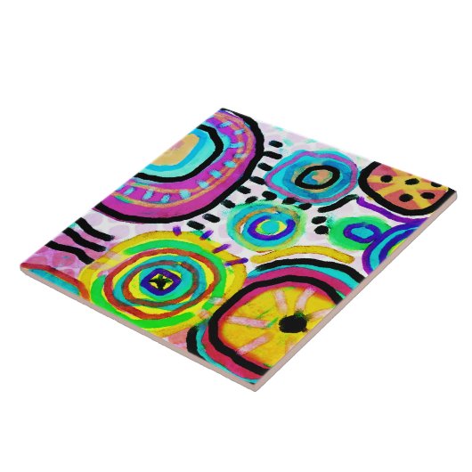 ファンキー抽象芸術デジ絵画タル タイル (側面)