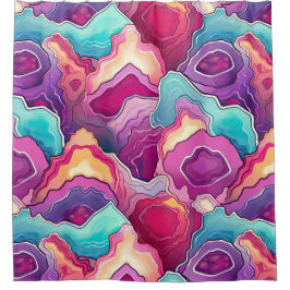 ファンキー抽象芸術パタカラフルーン浴室 シャワーカーテン