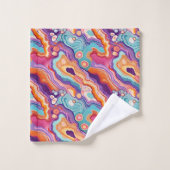 ファンキー抽象芸術パタカラフルーン浴室 バスタオルセット (ウォッシュタオル)