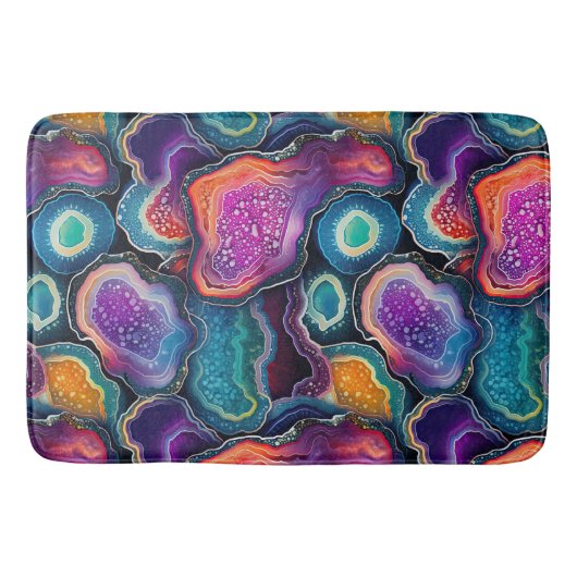 ファンキー抽象芸術パタカラフルーン浴室 バスマット (正面)