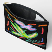 ファンキー抽象芸術フローラ アクセサリーポーチ (見開き)