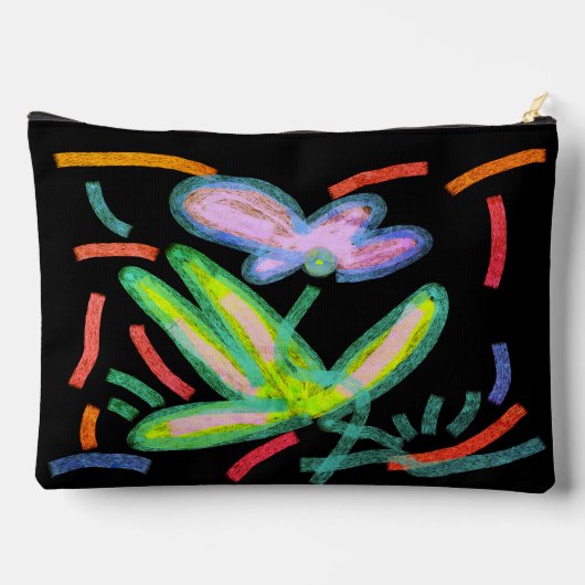 ファンキー抽象芸術フローラ アクセサリーポーチ (裏面)