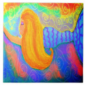 ファンキー抽象芸術マーメイドデジタ絵画ル タイル (正面)