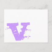 ファンキー抽象芸術モダンモノグラム紫結婚病 ポストカード (裏面)