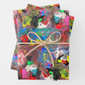 ファンキー抽象芸術楽カラフルしみ ラッピングペーパーシート (インサイチュ)