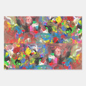 ファンキー抽象芸術楽カラフルしみ ラッピングペーパーシート (正面3)
