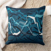 ファンキー抽象芸術波ティール(緑がかった色)装飾用クッション クッション (ブランケット)