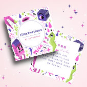 ファンキー抽象芸術漫画イラストレーショングラフィックデザイン スクエア名刺