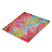 ファンキー抽象芸術絵画フローラ タイル (側面)