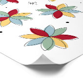 ファンキー抽象芸術花Mid Centuryモダン ポスター (角)