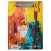 ファンキー抽象芸術表現主義カラフル クリップボード (正面)