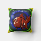 ファンキー抽象芸術金魚パーソナライズされた クッション (裏面)