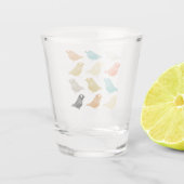 ファンキー抽象芸術鳥の中世紀半モダンば ショットグラス (裏面)