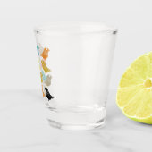 ファンキー抽象芸術鳥の中世紀半モダンば ショットグラス (右)