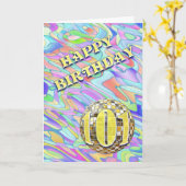 ファンキー抽象芸術101誕生日カード カード (黄色い花)