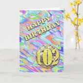 ファンキー抽象芸術102誕生日カード カード (黄色い花)