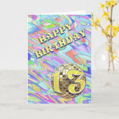 ファンキー抽象芸術13誕生日カード カード (黄色い花)