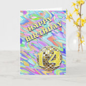 ファンキー抽象芸術14誕生日カード カード (黄色い花)